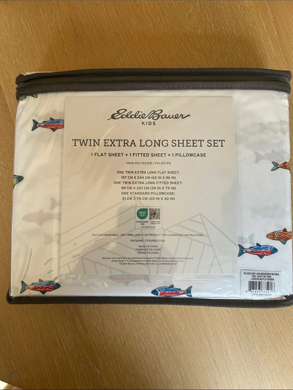 Eddie Bauer Kids Fish Lake Ultra Soft Sheet Set, Twin XL, NEW with tags